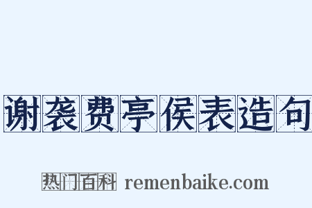 谢袭费亭侯表造句是什么意思的图片